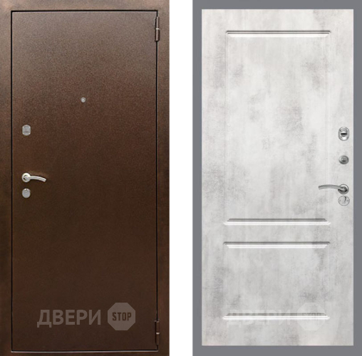 Входная металлическая Дверь Рекс (REX) 1А Медный Антик FL-117 Бетон светлый в Электрогорске