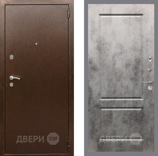 Входная металлическая Дверь Рекс (REX) 1А Медный Антик FL-117 Бетон темный в Электрогорске