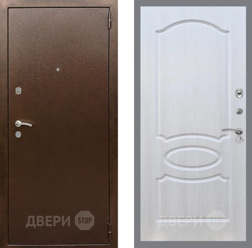 Входная металлическая Дверь Рекс (REX) 1А Медный Антик FL-128 Лиственница беж в Электрогорске