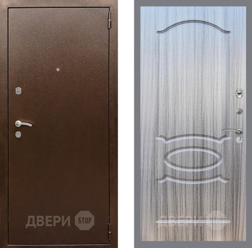 Входная металлическая Дверь Рекс (REX) 1А Медный Антик FL-128 Сандал грей в Электрогорске