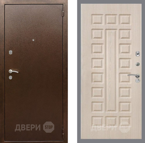 Входная металлическая Дверь Рекс (REX) 1А Медный Антик FL-183 Беленый дуб в Электрогорске
