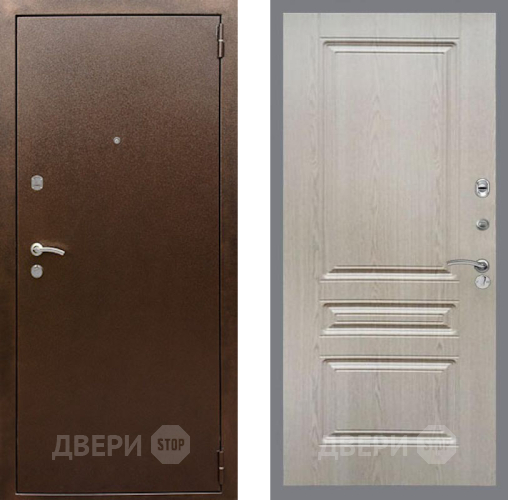 Входная металлическая Дверь Рекс (REX) 1А Медный Антик FL-243 Беленый дуб в Электрогорске