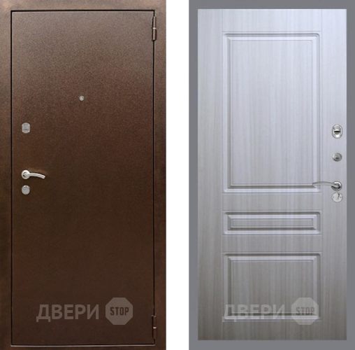 Входная металлическая Дверь Рекс (REX) 1А Медный Антик FL-243 Сандал белый в Электрогорске