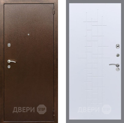 Дверь Рекс (REX) 1А Медный Антик FL-289 Белый ясень в Электрогорске