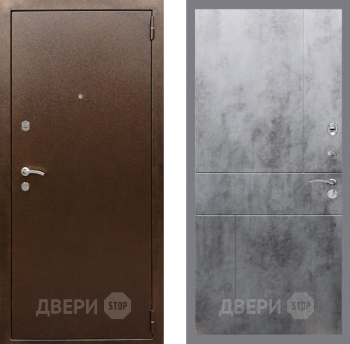 Входная металлическая Дверь Рекс (REX) 1А Медный Антик FL-290 Бетон темный в Электрогорске