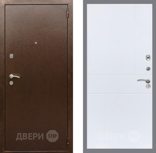 Входная металлическая Дверь Рекс (REX) 1А Медный Антик FL-290 Силк Сноу в Электрогорске