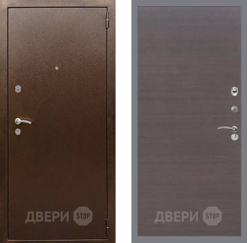 Входная металлическая Дверь Рекс (REX) 1А Медный Антик GL венге поперечный в Электрогорске