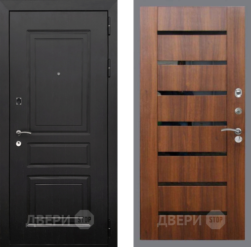 Дверь Рекс (REX) 6 Венге СБ-14 стекло черное Орех бренди в Электрогорске