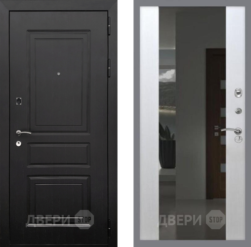 Входная металлическая Дверь Рекс (REX) 6 Венге СБ-16 Зеркало Белый ясень в Электрогорске