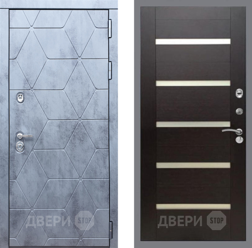 Входная металлическая Дверь Рекс (REX) 28 СБ-14 стекло белое венге поперечный в Электрогорске