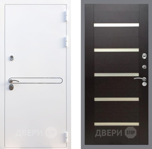 Входная металлическая Дверь Рекс (REX) 27 СБ-14 стекло белое венге поперечный в Электрогорске