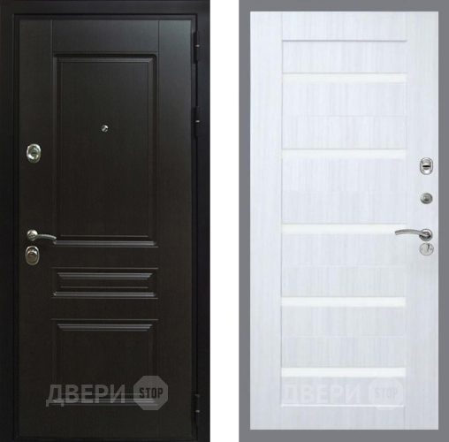 Дверь Рекс (REX) Премиум-Н СБ-14 стекло белое Сандал белый в Электрогорске