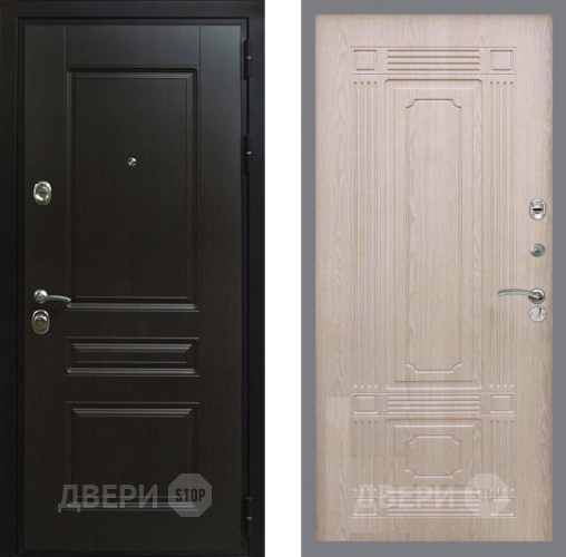 Входная металлическая Дверь Рекс (REX) Премиум-Н FL-2 Беленый дуб в Электрогорске