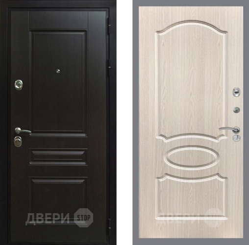 Входная металлическая Дверь Рекс (REX) Премиум-Н FL-128 Беленый дуб в Электрогорске