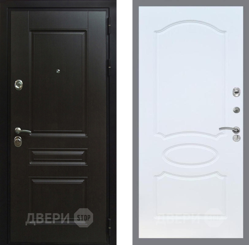 Входная металлическая Дверь Рекс (REX) Премиум-Н FL-128 Белый ясень в Электрогорске