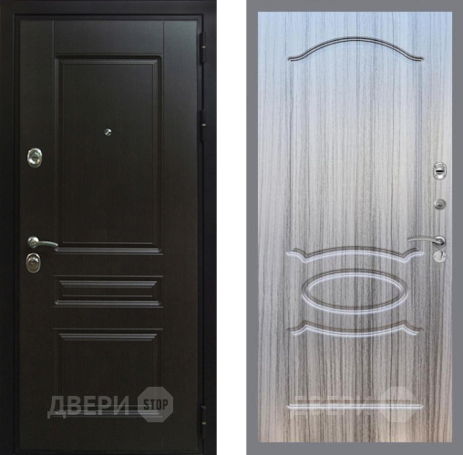 Входная металлическая Дверь Рекс (REX) Премиум-Н FL-128 Сандал грей в Электрогорске