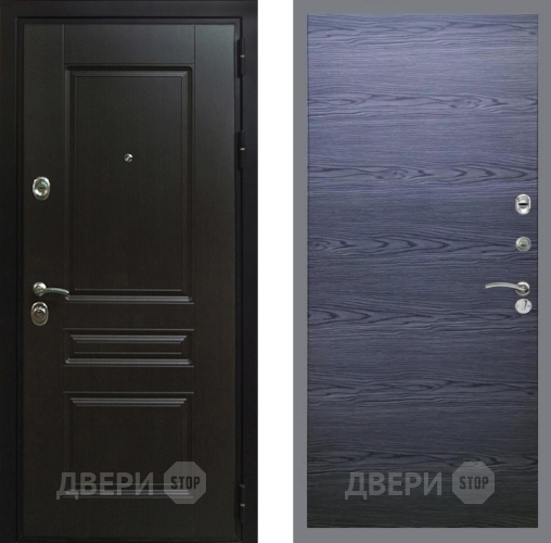 Входная металлическая Дверь Рекс (REX) Премиум-Н GL Дуб тангенальный черный в Электрогорске