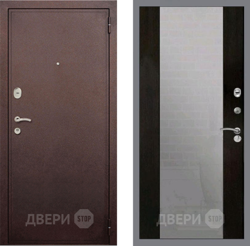 Входная металлическая Дверь Рекс (REX) 2 Медный Антик СБ-16 Зеркало Венге в Электрогорске