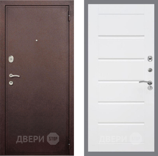 Дверь Рекс (REX) 2 Медный Антик Сити Белый ясень в Электрогорске