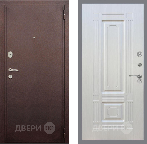 Входная металлическая Дверь Рекс (REX) 2 Медный Антик FL-2 Лиственница беж в Электрогорске