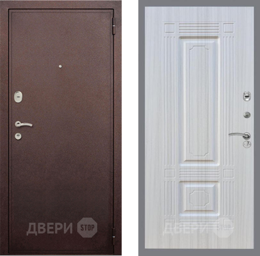 Входная металлическая Дверь Рекс (REX) 2 Медный Антик FL-2 Сандал белый в Электрогорске