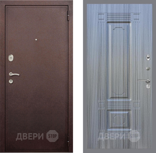 Входная металлическая Дверь Рекс (REX) 2 Медный Антик FL-2 Сандал грей в Электрогорске