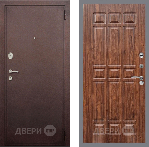 Входная металлическая Дверь Рекс (REX) 2 Медный Антик FL-33 орех тисненый в Электрогорске