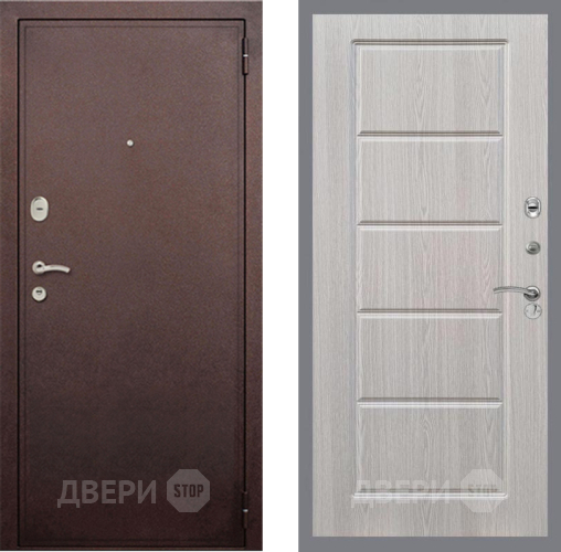 Входная металлическая Дверь Рекс (REX) 2 Медный Антик FL-39 Беленый дуб в Электрогорске