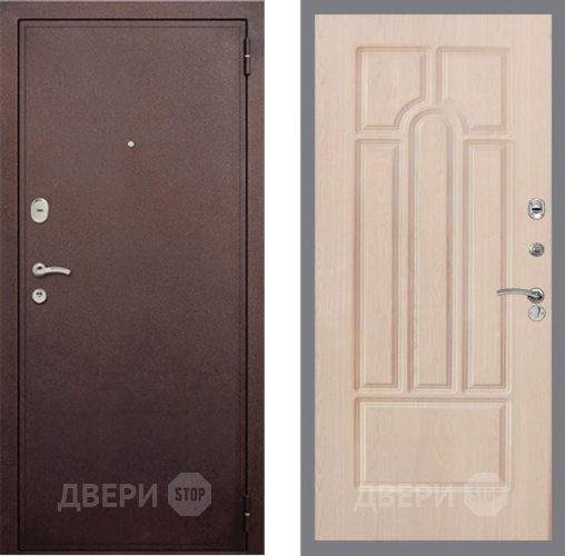 Входная металлическая Дверь Рекс (REX) 2 Медный Антик FL-58 Беленый дуб в Электрогорске