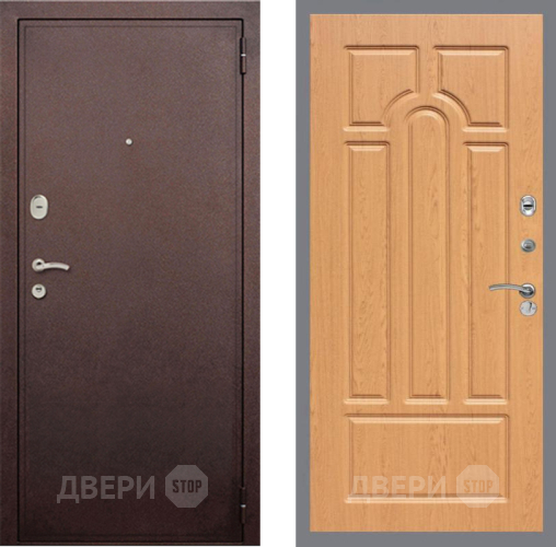 Входная металлическая Дверь Рекс (REX) 2 Медный Антик FL-58 Дуб в Электрогорске