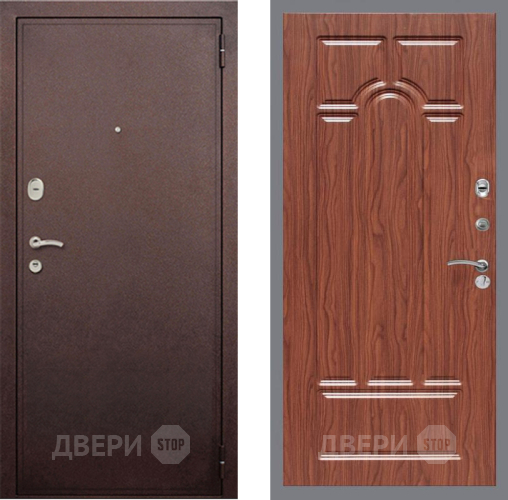 Входная металлическая Дверь Рекс (REX) 2 Медный Антик FL-58 орех тисненый в Электрогорске