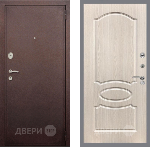 Входная металлическая Дверь Рекс (REX) 2 Медный Антик FL-128 Беленый дуб в Электрогорске