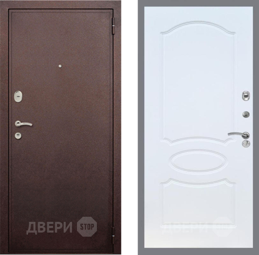 Входная металлическая Дверь Рекс (REX) 2 Медный Антик FL-128 Белый ясень в Электрогорске