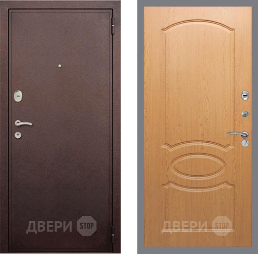Входная металлическая Дверь Рекс (REX) 2 Медный Антик FL-128 Дуб в Электрогорске