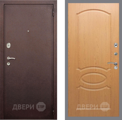 Входная металлическая Дверь Рекс (REX) 2 Медный Антик FL-128 Дуб в Электрогорске