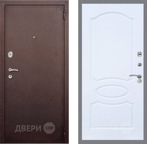 Входная металлическая Дверь Рекс (REX) 2 Медный Антик FL-128 Силк Сноу в Электрогорске