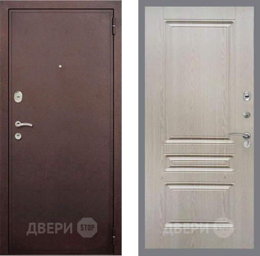 Входная металлическая Дверь Рекс (REX) 2 Медный Антик FL-243 Беленый дуб в Электрогорске