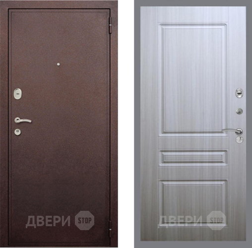 Входная металлическая Дверь Рекс (REX) 2 Медный Антик FL-243 Сандал белый в Электрогорске