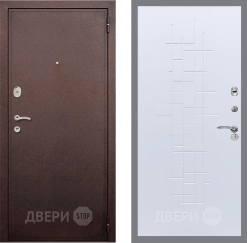 Дверь Рекс (REX) 2 Медный Антик FL-289 Белый ясень в Электрогорске