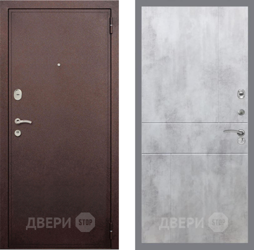 Входная металлическая Дверь Рекс (REX) 2 Медный Антик FL-290 Бетон светлый в Электрогорске