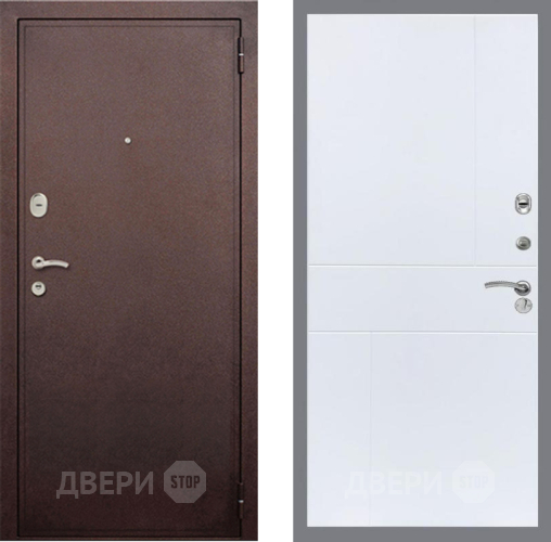 Входная металлическая Дверь Рекс (REX) 2 Медный Антик FL-290 Силк Сноу в Электрогорске