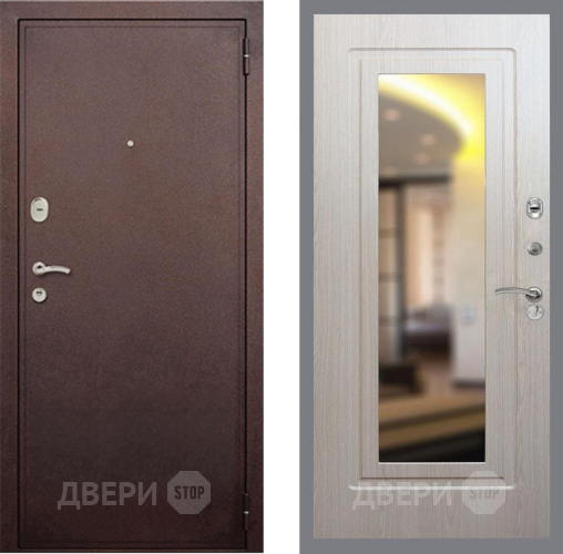 Входная металлическая Дверь Рекс (REX) 2 Медный Антик FLZ-120 Беленый дуб в Электрогорске
