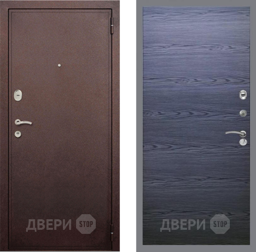 Входная металлическая Дверь Рекс (REX) 2 Медный Антик GL Дуб тангенальный черный в Электрогорске