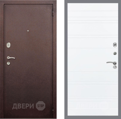 Дверь Рекс (REX) 2 Медный Антик Line Силк Сноу в Электрогорске