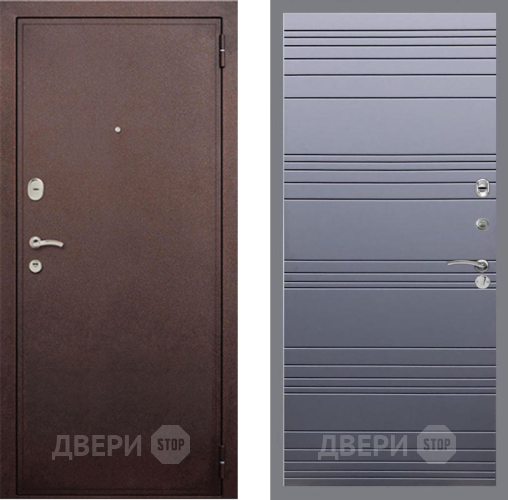 Входная металлическая Дверь Рекс (REX) 2 Медный Антик Line Силк титан в Электрогорске