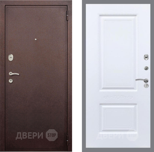 Дверь Рекс (REX) 2 Медный Антик Смальта Силк Сноу в Электрогорске