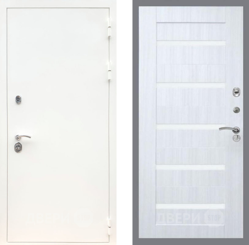 Дверь Рекс (REX) 5 Белая Шагрень СБ-14 стекло белое Сандал белый в Электрогорске