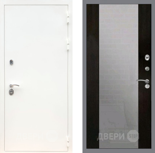 Дверь Рекс (REX) 5 Белая Шагрень СБ-16 Зеркало Венге в Электрогорске