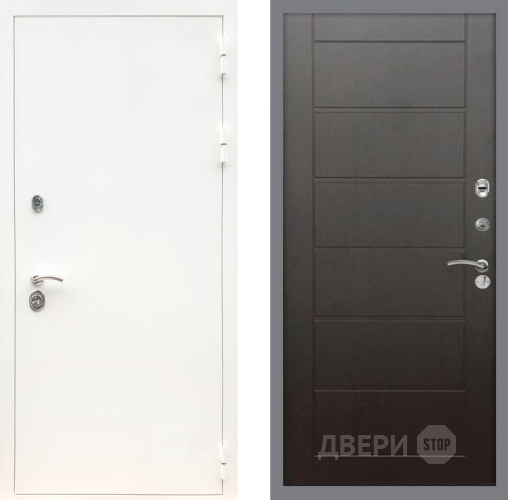 Входная металлическая Дверь Рекс (REX) 5 Белая Шагрень Сити Венге в Электрогорске