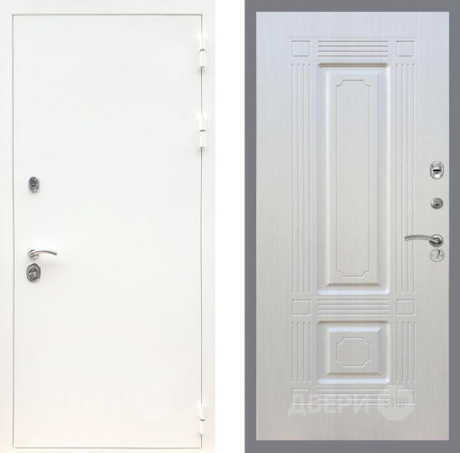 Входная металлическая Дверь Рекс (REX) 5 Белая Шагрень FL-2 Лиственница беж в Электрогорске